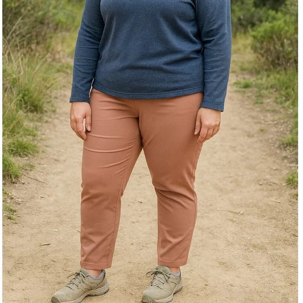 Columbia Anytime Slim Pull-On Pants Women's 2X NWT UPF 50 Omni-Shield Terracotta